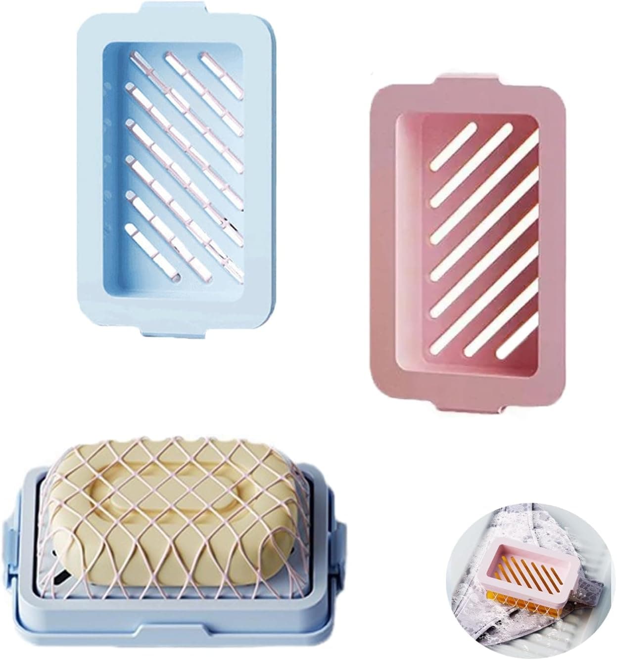 3 Pack Bar Soap Holder Draining Soap Dish